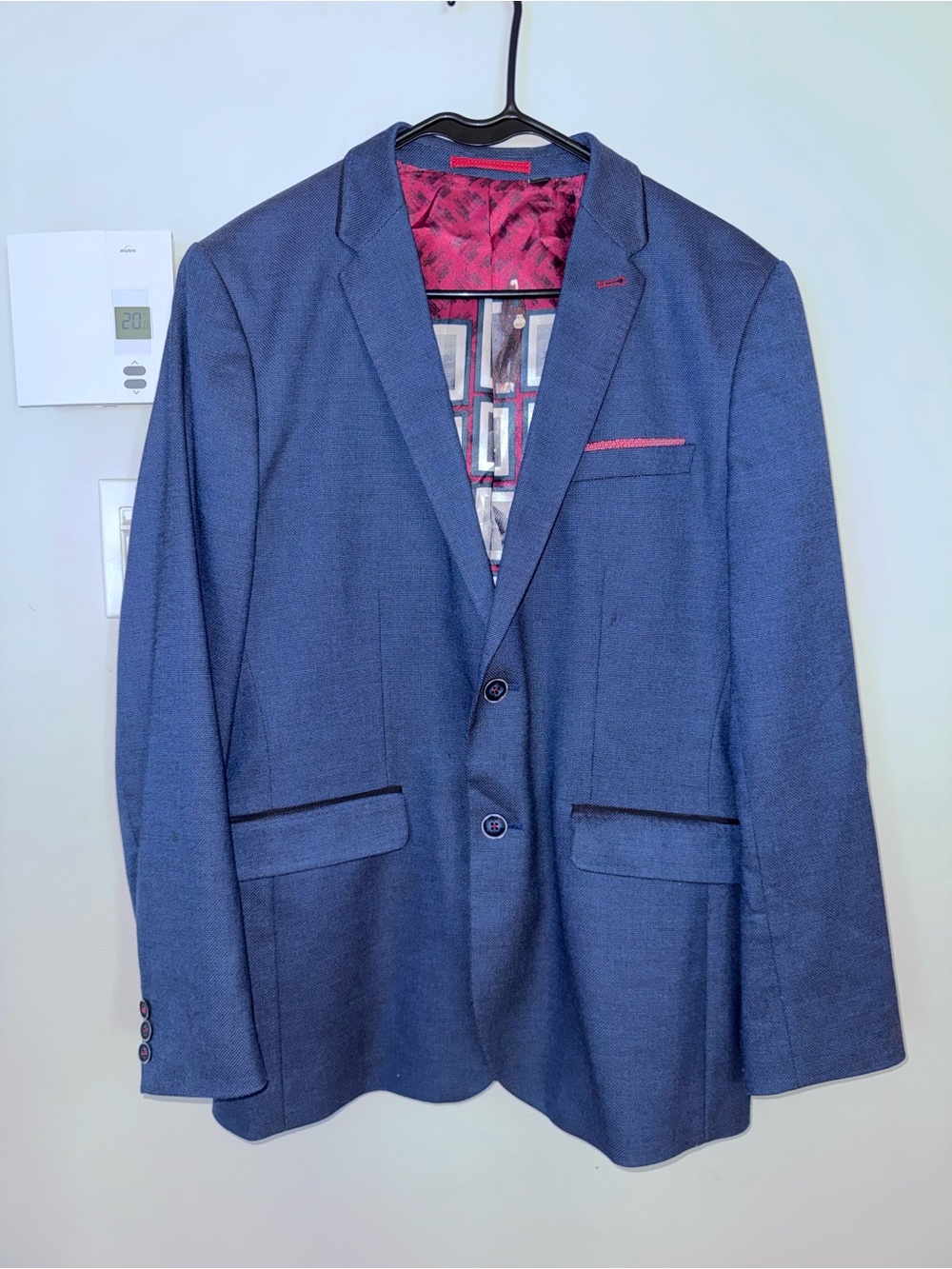 Mens Navy Ted Baker Two-Button Blazer - Bandman